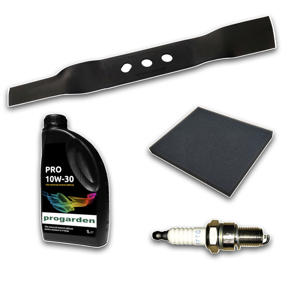 Pachet Revizie ProGarden T400i – Cuțit, Filtru Aer, Bujie și 1L Ulei PRO 10W-30 [1]