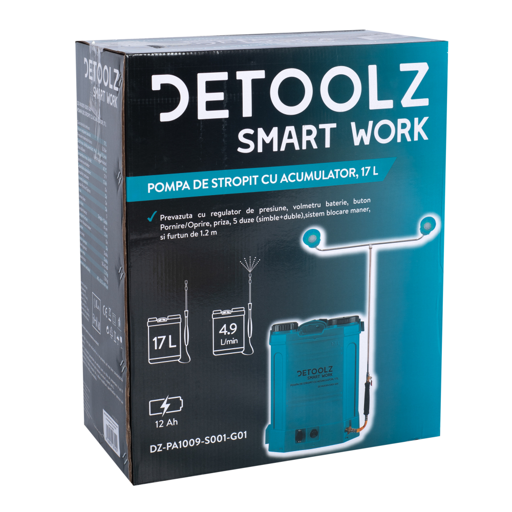 Pompa de stropit cu acumulator, Detoolz 17L [10]