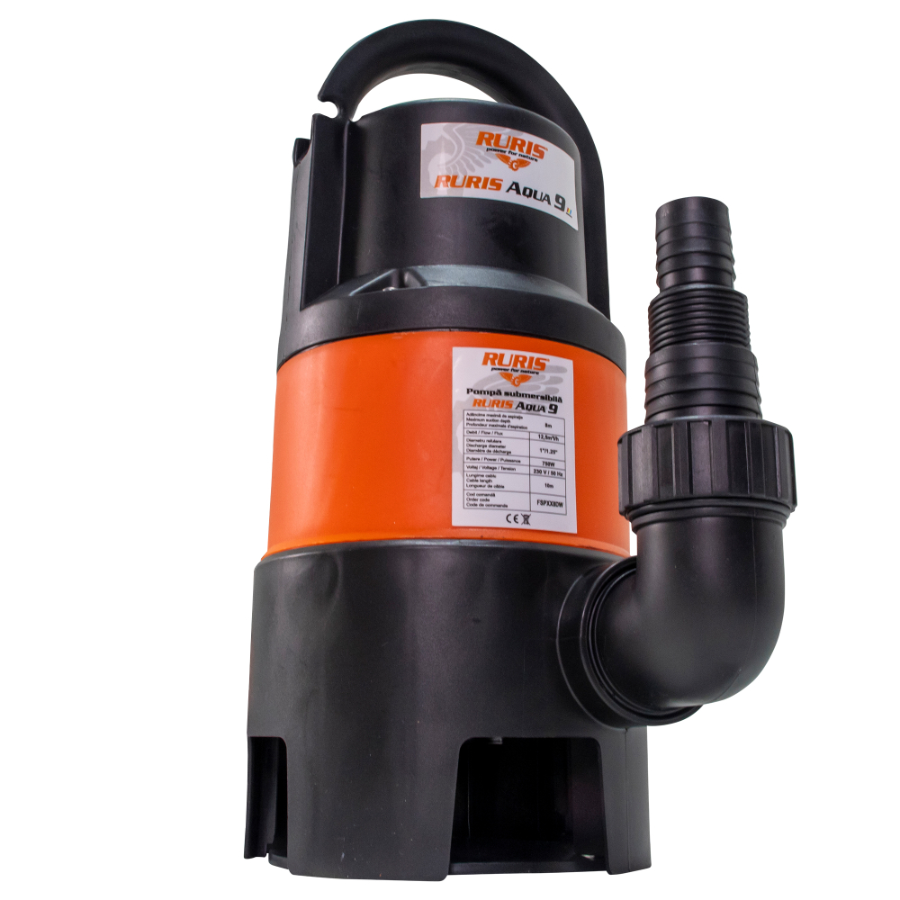 Pompa submersibila pentru apa murdara RURIS Aqua 9, 750W, 12.5 m³/h, flotor automat [2]