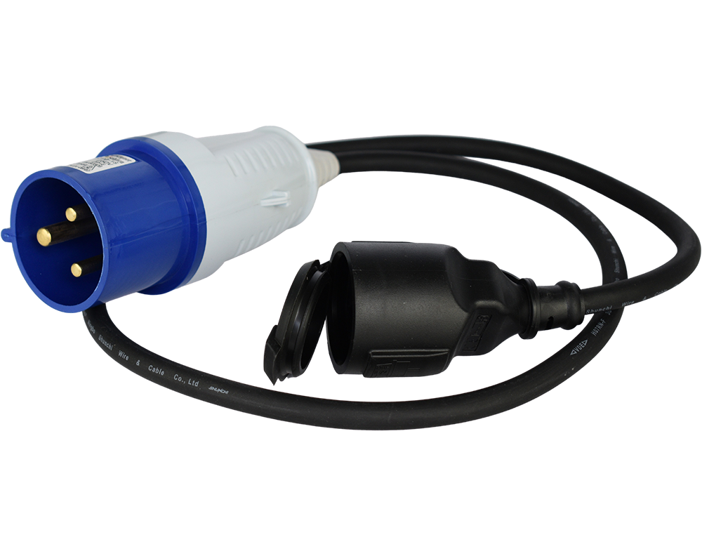 Prelungitor-adaptor KS EX1M-1S Konner & Sohnen, 3600 W, 1 metru, stecher 1 x 32А / 230V, prize 1x 16А / 230V, cablu 3*1.5 mm din cupru [2]