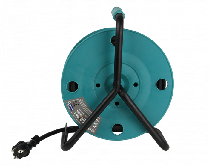 Prelungitor cu tambur KS CR-25M Konner & Sohnen, 3600 W, 25 metri, stecher 1 x 16А / 230V, prize 4 x 16А / 230V, cablu 3*2.5 mm din cupru, tambur din plastic [4]