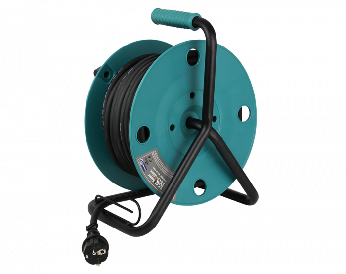 Prelungitor cu tambur KS CR-25M Konner & Sohnen, 3600 W, 25 metri, stecher 1 x 16А / 230V, prize 4 x 16А / 230V, cablu 3*2.5 mm din cupru, tambur din plastic [5]