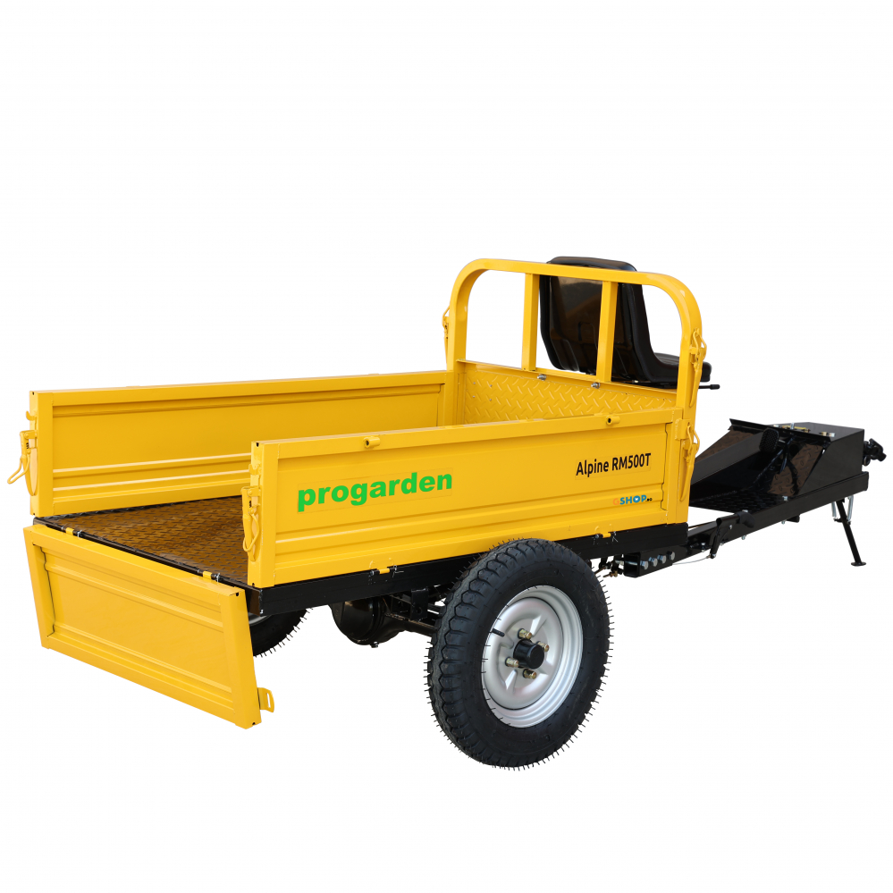 ProGARDEN Alpine RM500T Remorca cu tractiune 500kg, 1 osie, prindere bolt pentru motocultor, roti 5.00-12 [4]