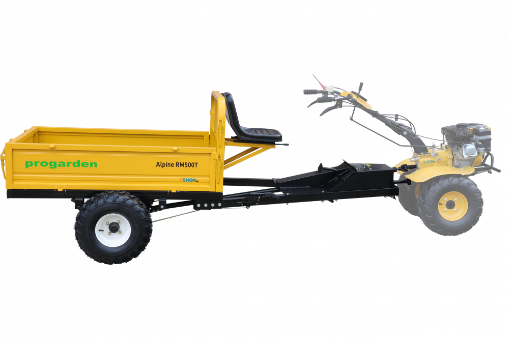 ProGARDEN Pachet Alpine RM500T Remorca cu tractiune 500kg, 1 osie, prindere bolt pentru motocultor, roti 19x7-8 si set manicoti Adaptiv 3 in 1 S [5]