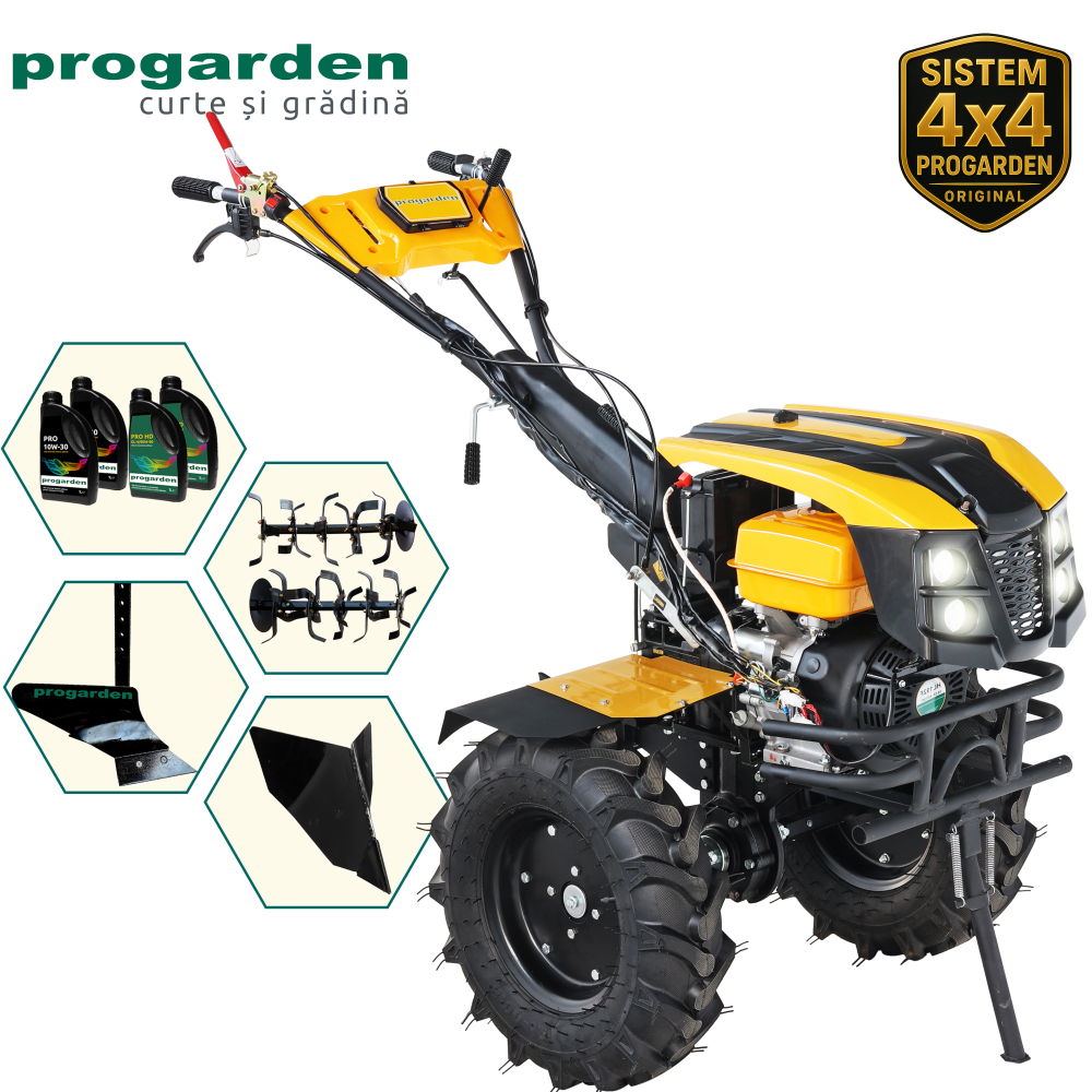 ProGARDEN Pachet Campo 1873 Alpine V2 Motocultor 18CP + Plug simplu + Plug bilonat/rarita + 4L Ulei [1]