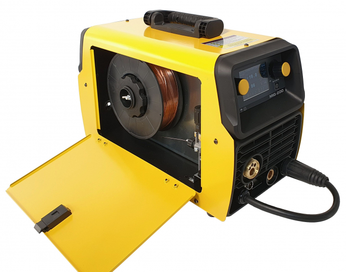 ProWELD MIG 200 Synergic 4551MIG200 invertor sudare MIG/MAG profesional + sarma flux 5 kg, 0.8 mm, + manusi sudura cu snur kevlar Jasic [5]