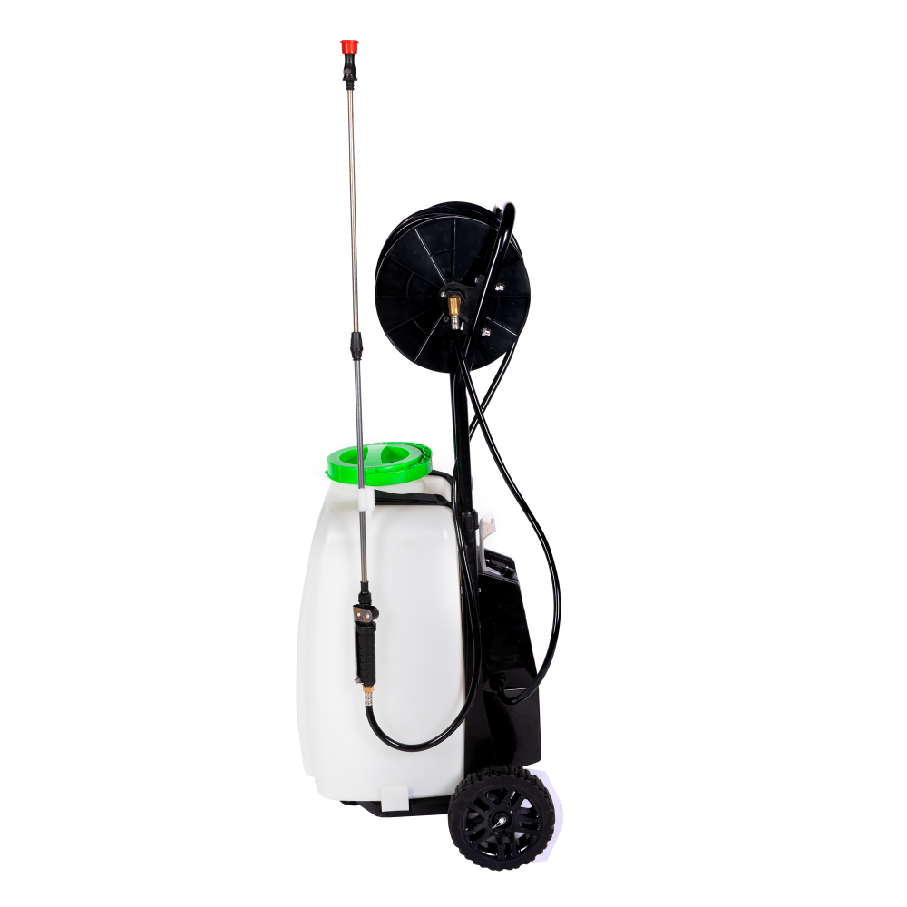 Pulverizator Micul Fermier cu acumulator si roti, bazin de 40L, furtun 30 m, lance telescopica [3]