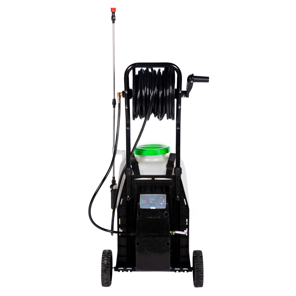 Pulverizator Micul Fermier cu acumulator si roti, bazin de 40L, furtun 30 m, lance telescopica [13]