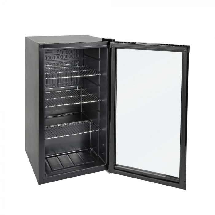Racitor Bauturi , Metro Professional GPC1088 , 88L volum, Usa de sticla, Negru, Iluminare led, Rafturi inox [4]