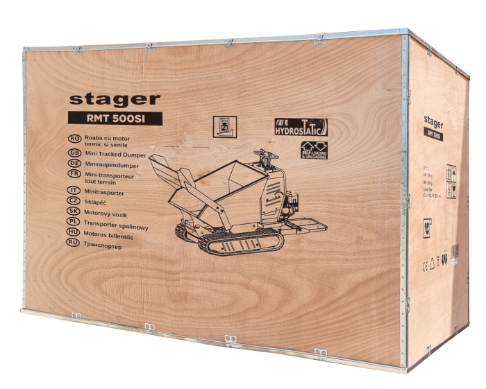 Roaba cu motor termic Stager RMT500SI 5160009745 cu senile, incarcator frontal, platforma operator 9CP, 500kg, [8]