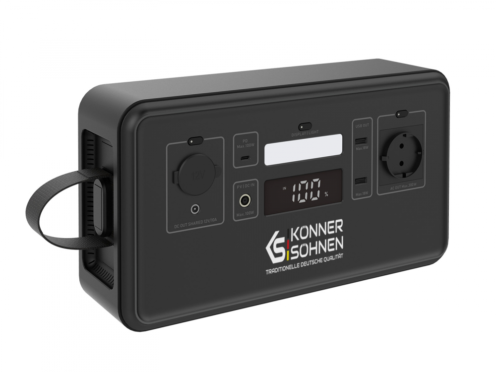 Satie portabila de alimentare KS 300PS Konner Sohnen, baterie LiFePO4 putere nominala 300 W, putere maxima 500 W, capacitate baterie 296 Wh, 1x Schuko 230 V/50 Hz, afisaj LED [2]