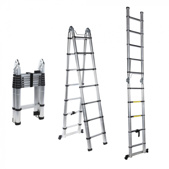 Scara telescopica dubla Detoolz 4.4 m - 14 trepte [2]
