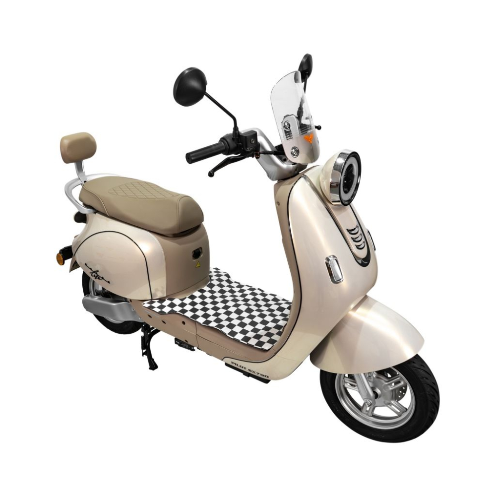 Scuter electric retro RURIS PILOT SX790 GOLD, 800W, autonomie pana la 70 km, 2 locuri [5]