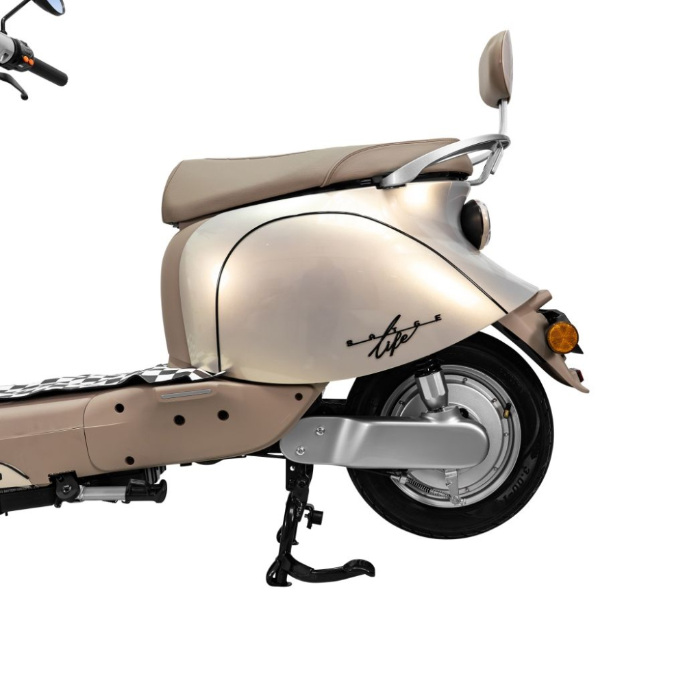 Scuter electric retro RURIS PILOT SX790 GOLD, 800W, autonomie pana la 70 km, 2 locuri [8]