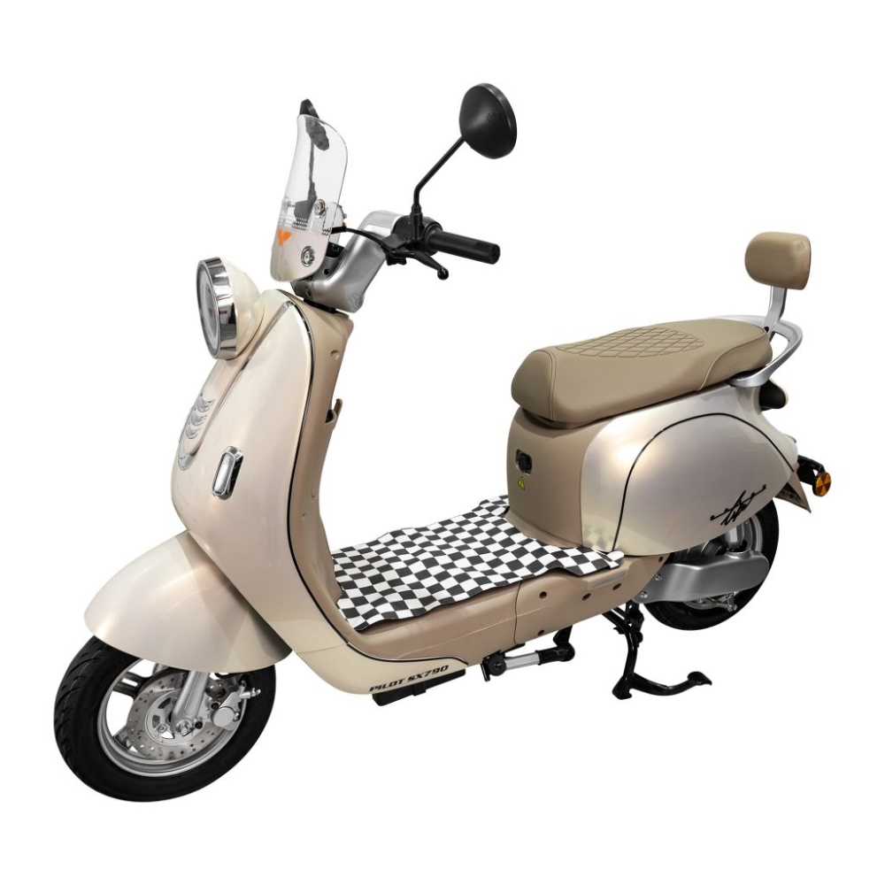 Scuter electric retro RURIS PILOT SX790 GOLD, 800W, autonomie pana la 70 km, 2 locuri [2]