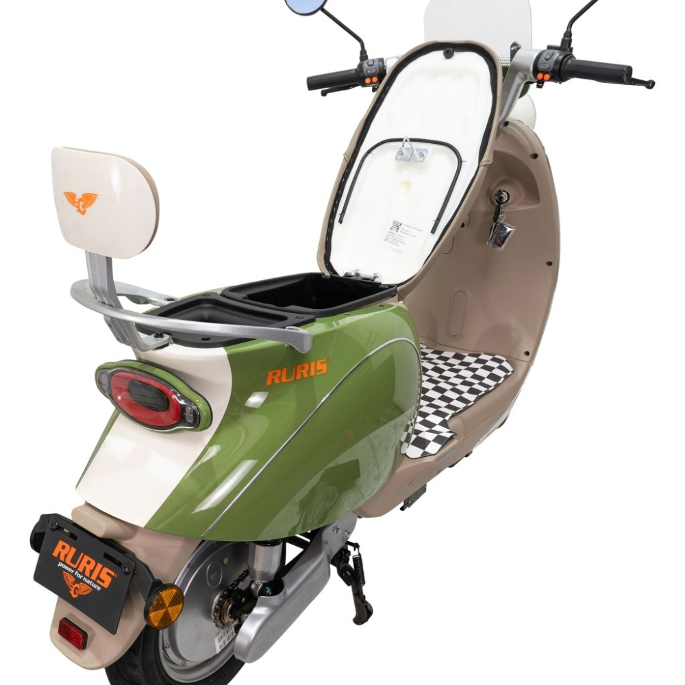 Scuter electric retro RURIS PILOT SX790 VERDE BAMBOO, 800W, autonomie pana la 70 km, 2 locuri [4]