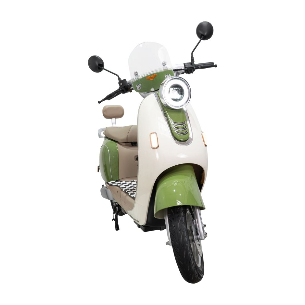 Scuter electric retro RURIS PILOT SX790 VERDE BAMBOO, 800W, autonomie pana la 70 km, 2 locuri [2]