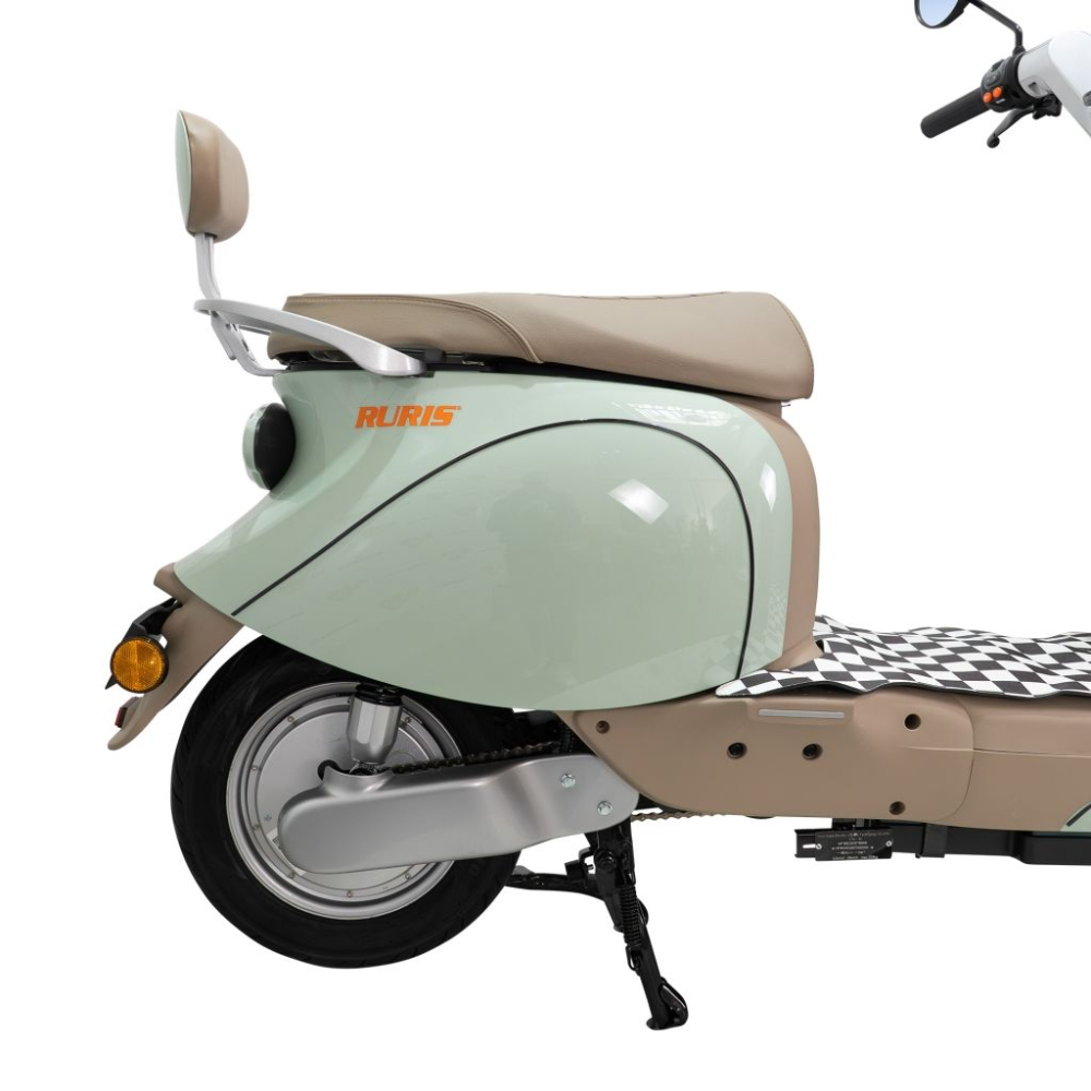 Scuter electric retro RURIS PILOT SX790 VERDE RETRO, 800W, autonomie pana la 70 km, 2 locuri [6]