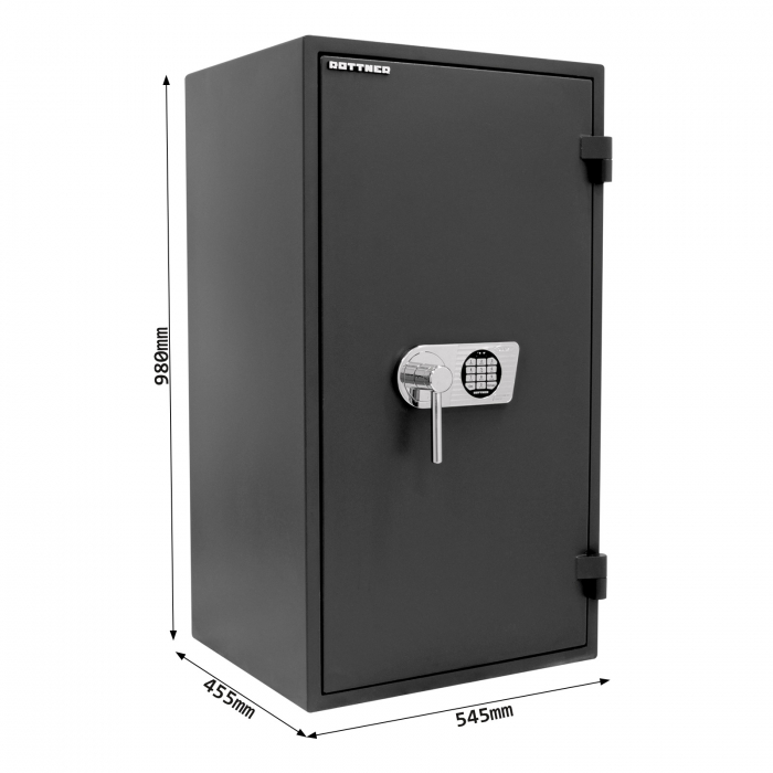 Seif Antifoc și Antiefracţie Rottner Fire Profi 100 Premium EN1 Închidere Electronică Antracit [5]