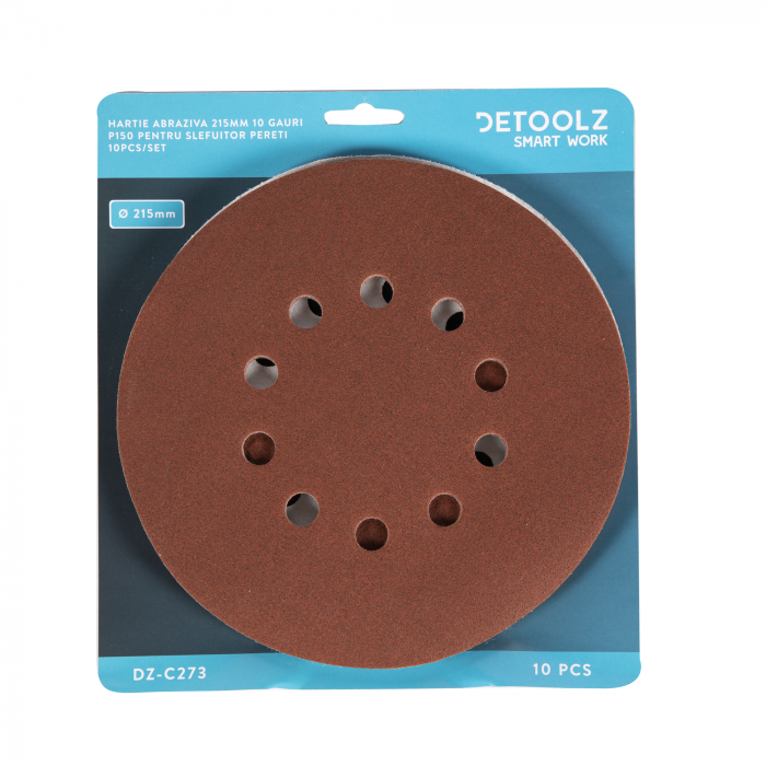Set 10 hartie abraziva Detoolz DZ-C273 P150 10 gauri 215mm [2]