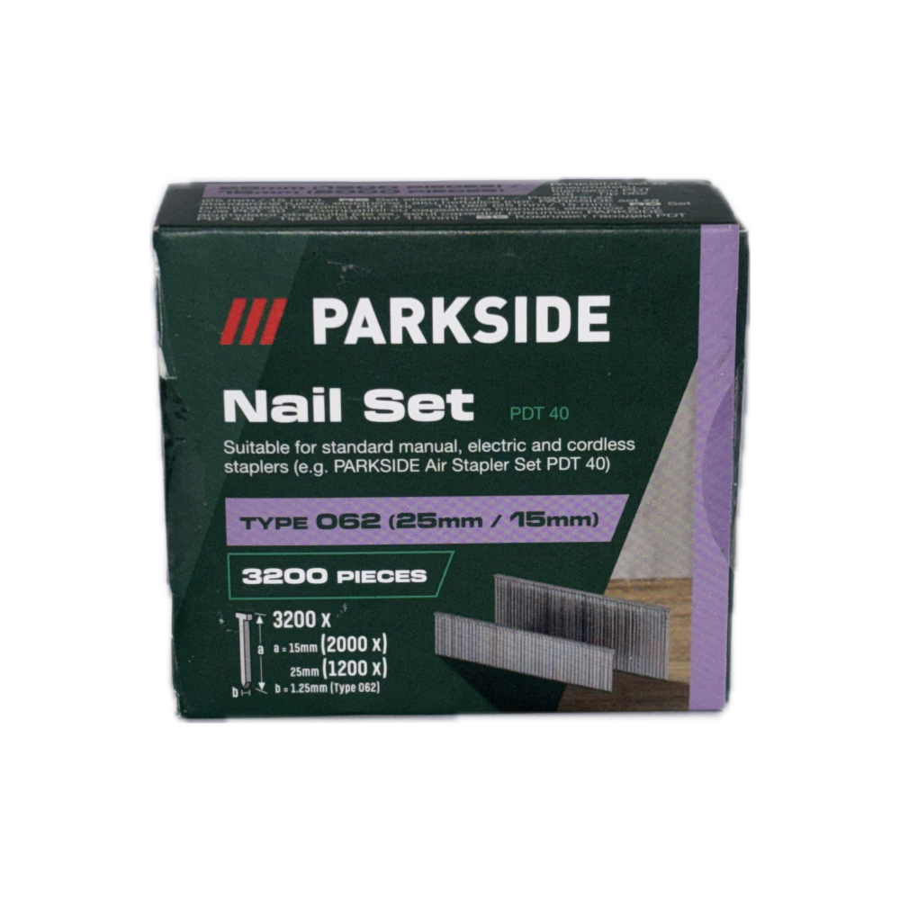 Set Cuie 25mm/15mm Parkside PDT 40 – 3200 Bucăți, Compatibil cu Capsatoarele Manuale și Pneumatice [1]