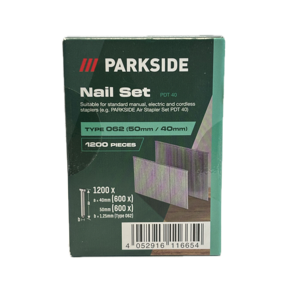 Set Cuie 40mm/50mm Parkside PDT 40 – 1200 Bucăți, Compatibil cu Capsatoarele Manuale și Pneumatice [1]