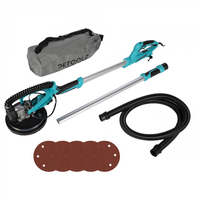 Slefuitor pentru perete extensibil cu aspirator Ø215 750W si LED circular [2]