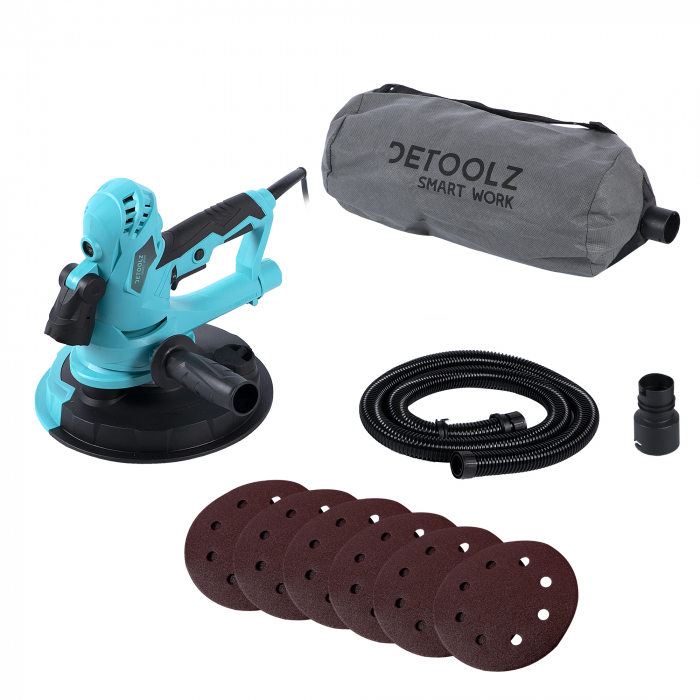 Slefuitor pereti cu aspirator Detoolz DZ-C210 750W 180mm 2500 rpm LED circular 8W [2]