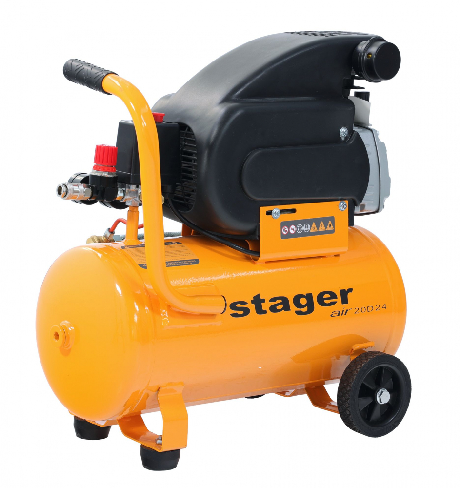 Stager Air 20D24 compresor aer, 24L, 8bar, 200L/min, monofazat, angrenare directa [3]