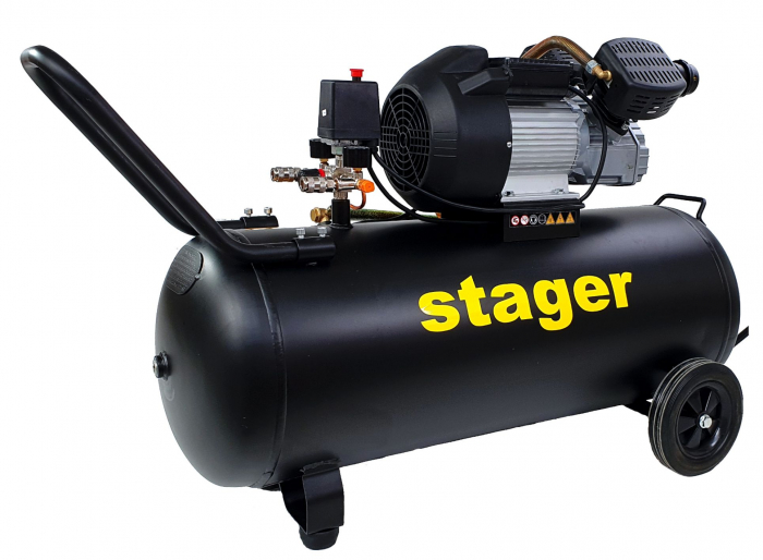 Stager HM3100V-10 compresor aer, 100L, 10bar, 356L/min, monofazat, angrenare directa [3]