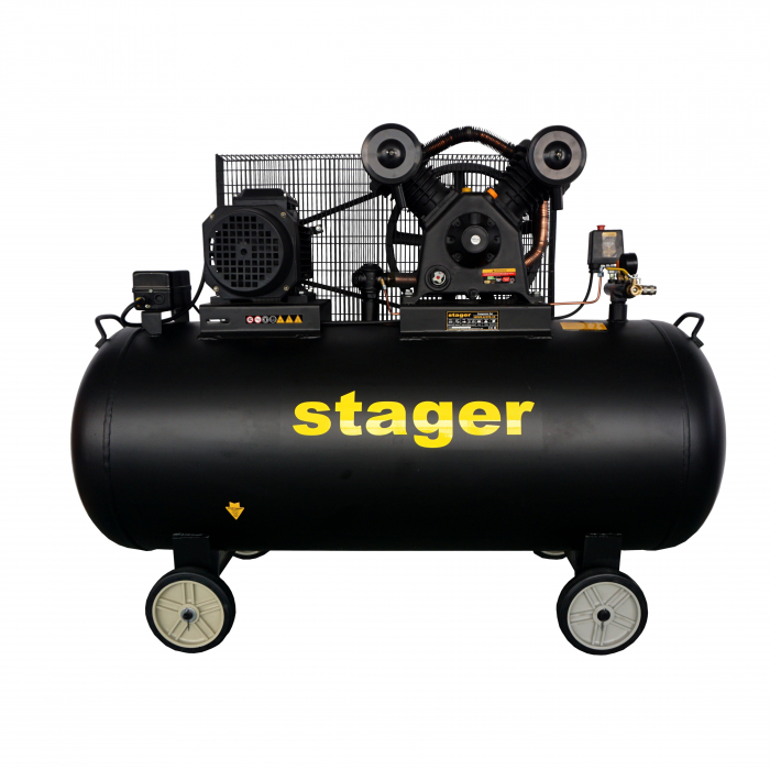 Compresor aer Stager HMV0.6/370-10 453010637010 , 370L, 10bar, 600L/min, trifazat, angrenare curea [3]