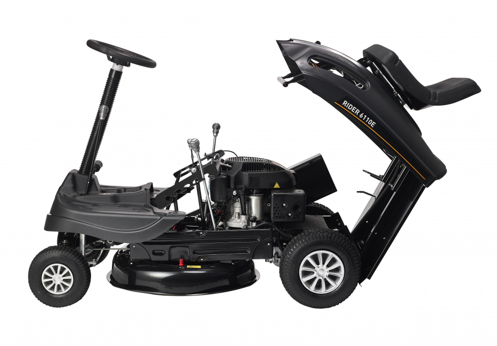Texas Rider 6110E Tractor pentru tuns gazon, 6.4CP, latime lucru 61cm, inaltime taiere 35-75mm, 150L, benzina, 4.6km/h, pornire electrica, reglaj central [2]