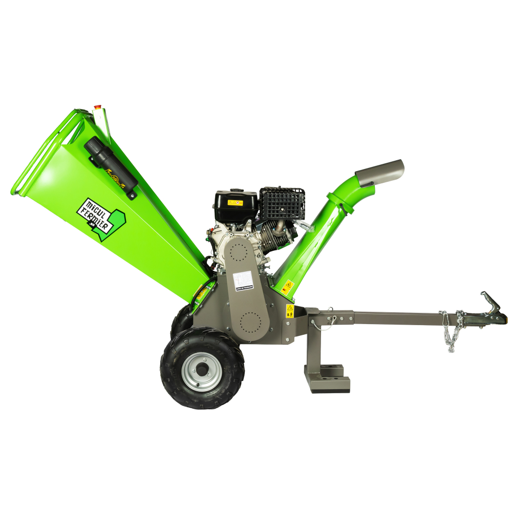 Tocator de crengi Micul Fermier, motor benzina 15 CP, cu carlig de remorcare, 120 mm diametru maxim de taiere, pentru rumegus [2]