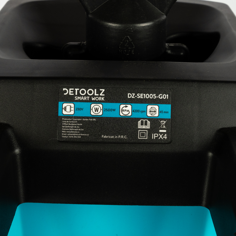 Tocator de crengi si resturi vegetale Detoolz DZ-SE1005-G01, 2500W, 45mm diametru maxim de taiere, cu sac colector 45L [6]