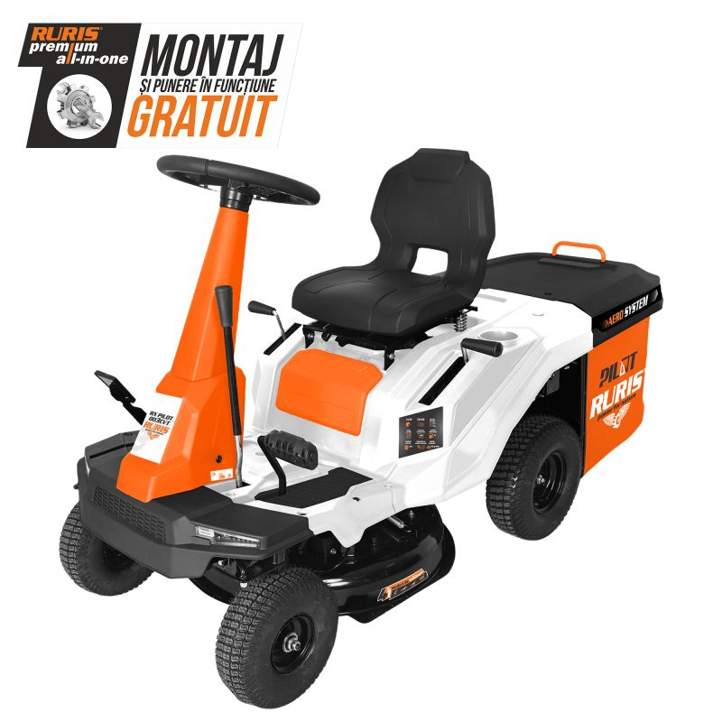 Tractor de Tuns Gazon RURIS RX Pilot 003 CVT 7.5 CP, latime lucru 610mm, inaltime 30-75mm, sac colector 150l [2]