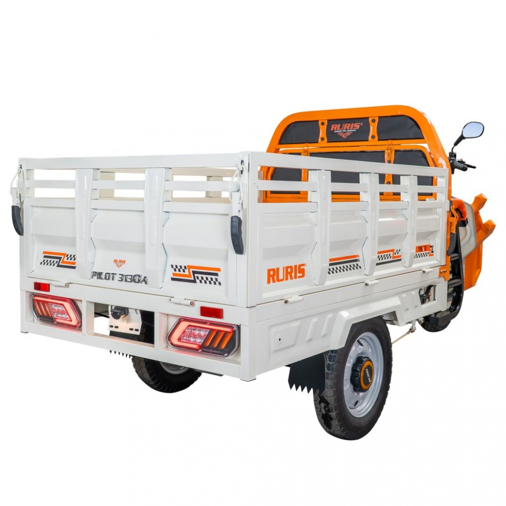Triciclu electric cargo RURIS Pilot 3130A ALB fara permis, 3600W, viteza 25 km/h, autonomie 80 km [16]