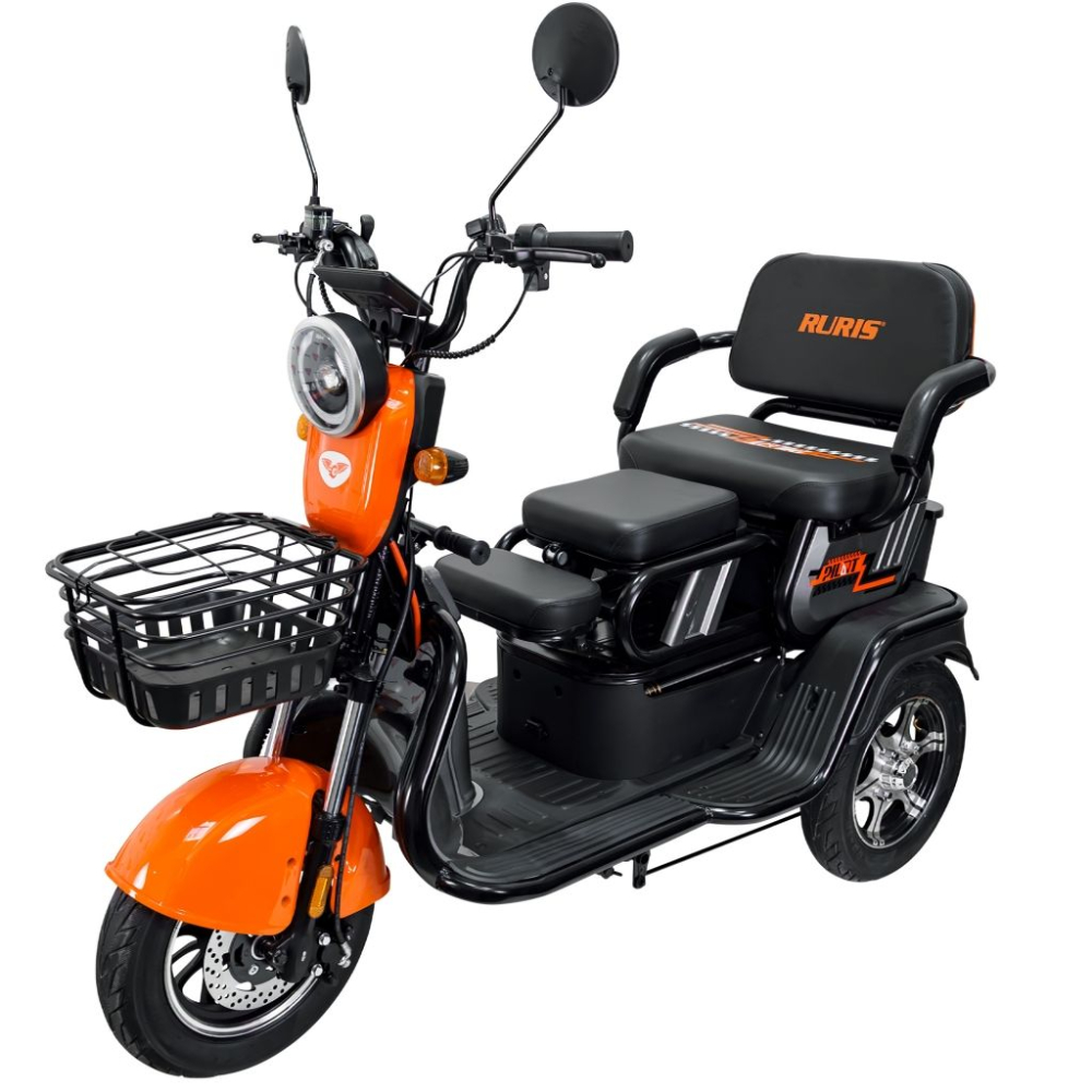 Triciclu electric RURIS Pilot 3010G Gri, 1600W, 2 locuri, autonomie pana la 50 km [9]