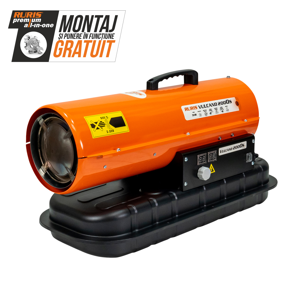 Tun de caldura pe motorina cu ardere directa RURIS VULCANO 2000s  20KW, debit 550 mch rezervor 12 L [2]