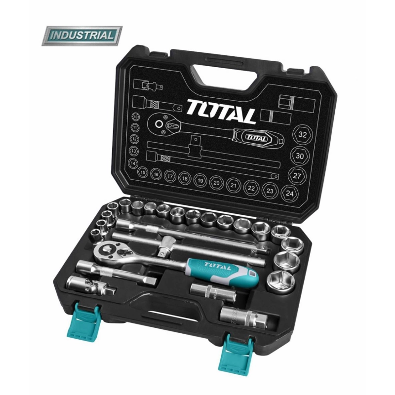 Antrenoare si tubulare - Trusa de chei tubulare 1/2 cu antrenor 25 piese (INDUSTRIAL)