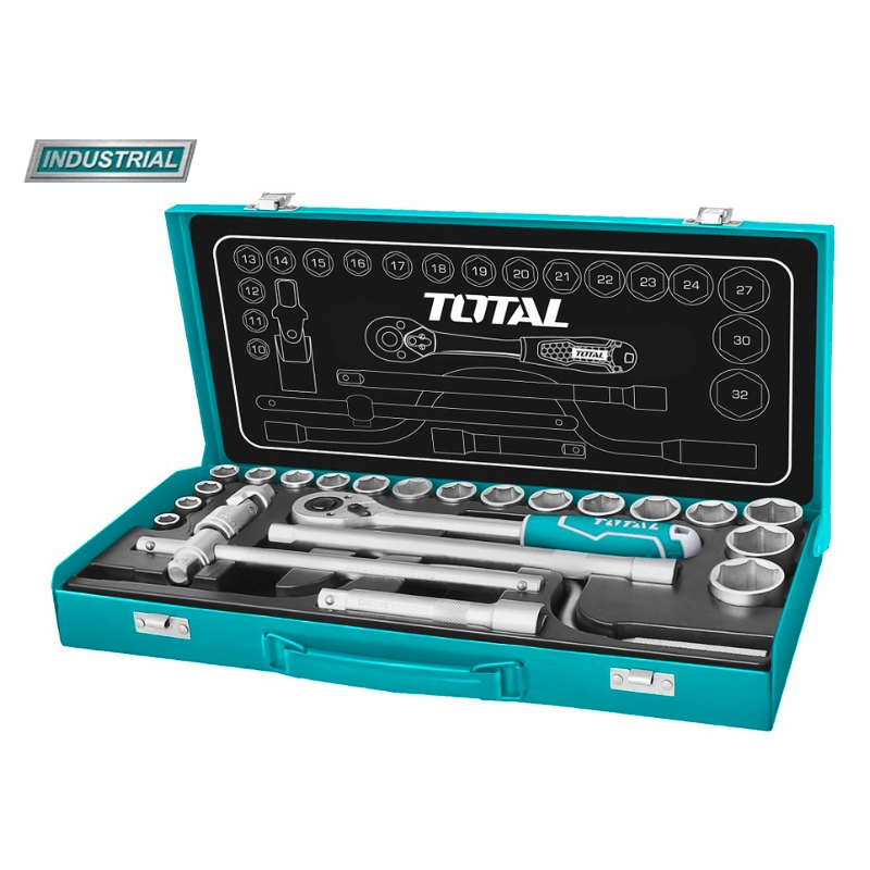 Antrenoare si tubulare - Trusa de chei tubulare 1/2 cu antrenor 24 piese (INDUSTRIAL)