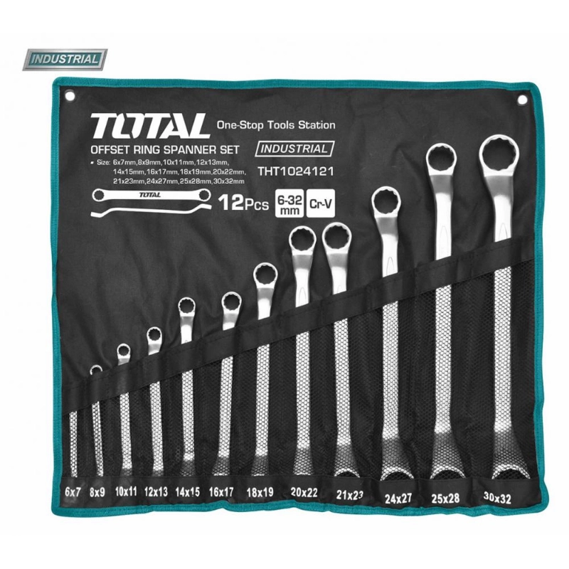 Scule auto-mecanica - Set 12 chei inelare cu cot - 6-32mm (INDUSTRIAL)