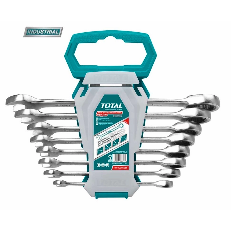 Scule auto-mecanica - Set 8 chei combinate cu clichet (INDUSTRIAL)