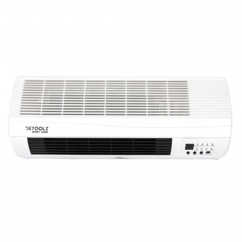 Tunuri de aer cald - Aeroterma de perete Detoolz, 2KW, 2 trepte de putere, cu afisaj LED si termostat