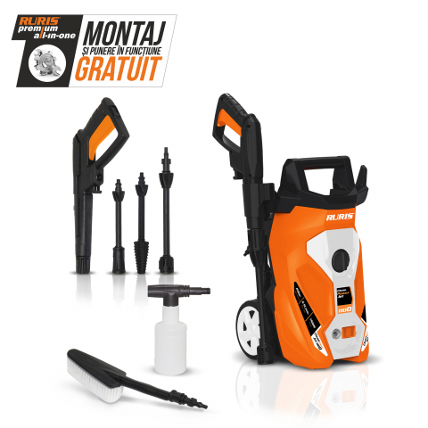 Aparat spalat cu presiune RURIS CleanPowerJet 1100, 1400W, 110 Bar, debit 6.5 l/min [1]