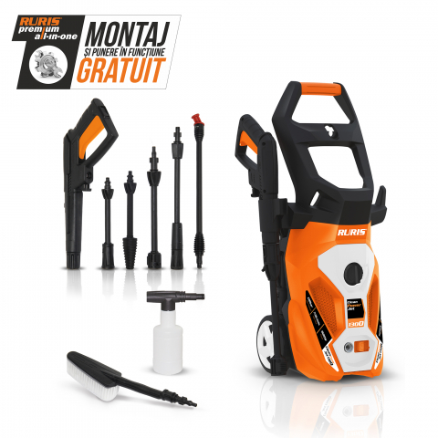 Aparat spalat cu presiune RURIS CleanPowerJet 1300, 1600W, 130 Bar, debit 7 l/min [1]