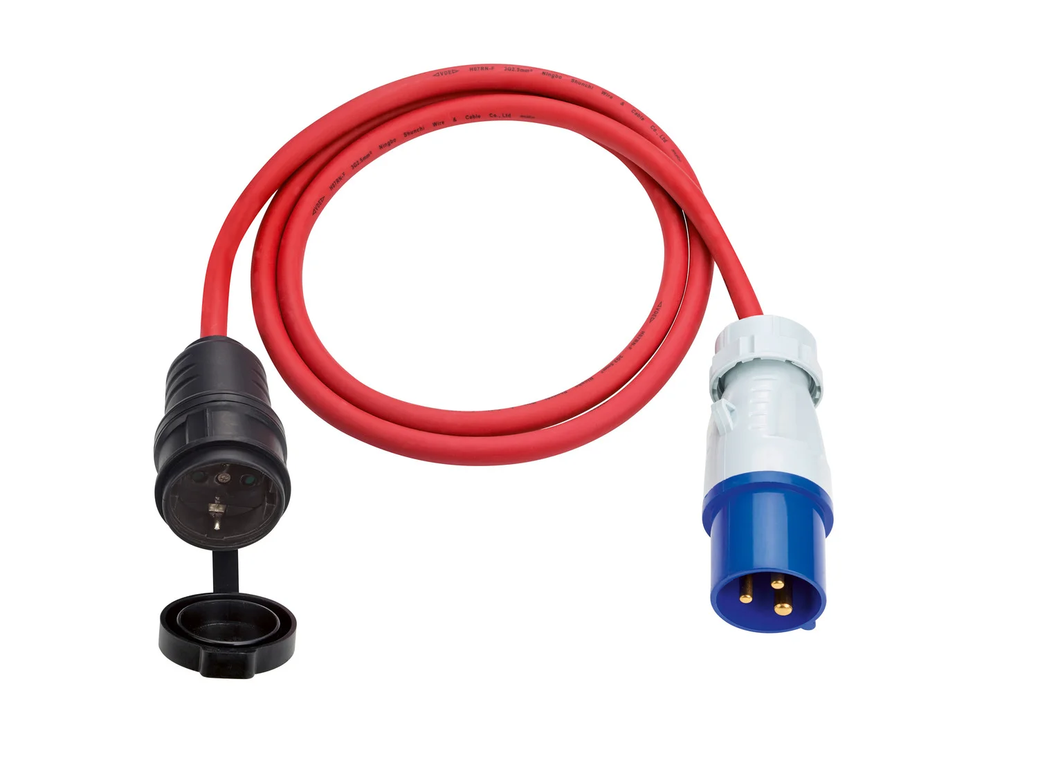 Accesorii generatoare - Cablu adaptor monofazat max. 250V de la 3P la SHUKO, 1.5m, IP44