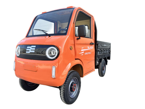 Masini electrice fara permis - Camioneta electrica PICKUP BLADE CARGO PRO 12 fara permis, 3000W, viteza 25 km/h, autonomie 100 km, Portocaliu + Negru