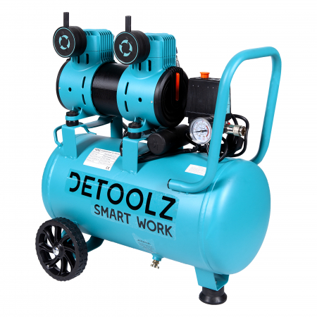 Scule electrice si unelte - Compresor de aer silentios fara ulei Detoolz DZ-C266 1500W, 30L
