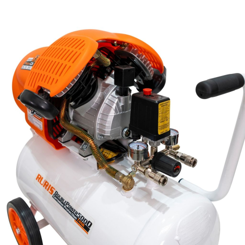 Compresor de aer RURIS Double Power 5000, 50 L, 3 CP, 2 cilindri [5]