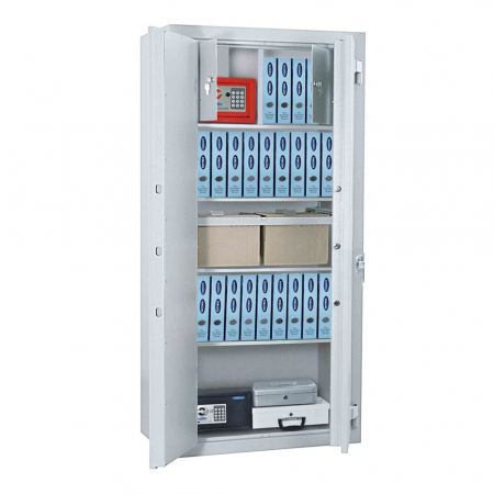 Seifuri si dulapuri fara certificare - Dulap pentru Birou Rottner Kanzlei Premium SB 195 Închidere Electronică Alb Aluminiu 